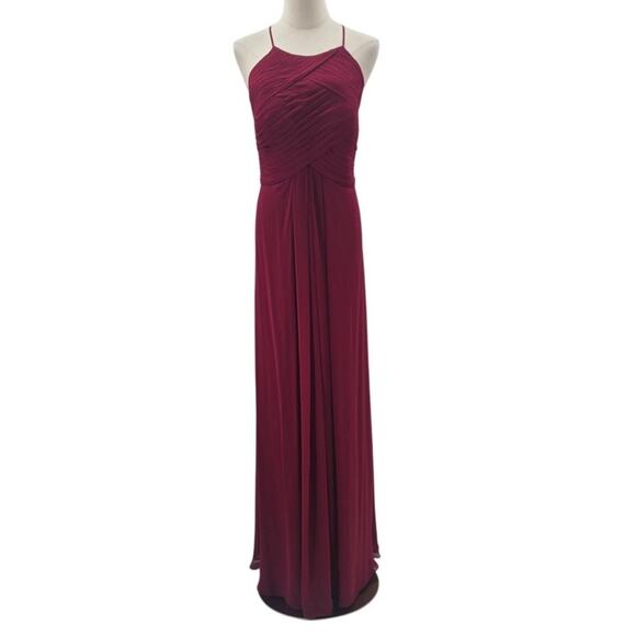 AW BRIDAL 16 2X plus burgundy Aderes bridesmaid formal party maxi dress NEW B135 - Picture 3 of 10